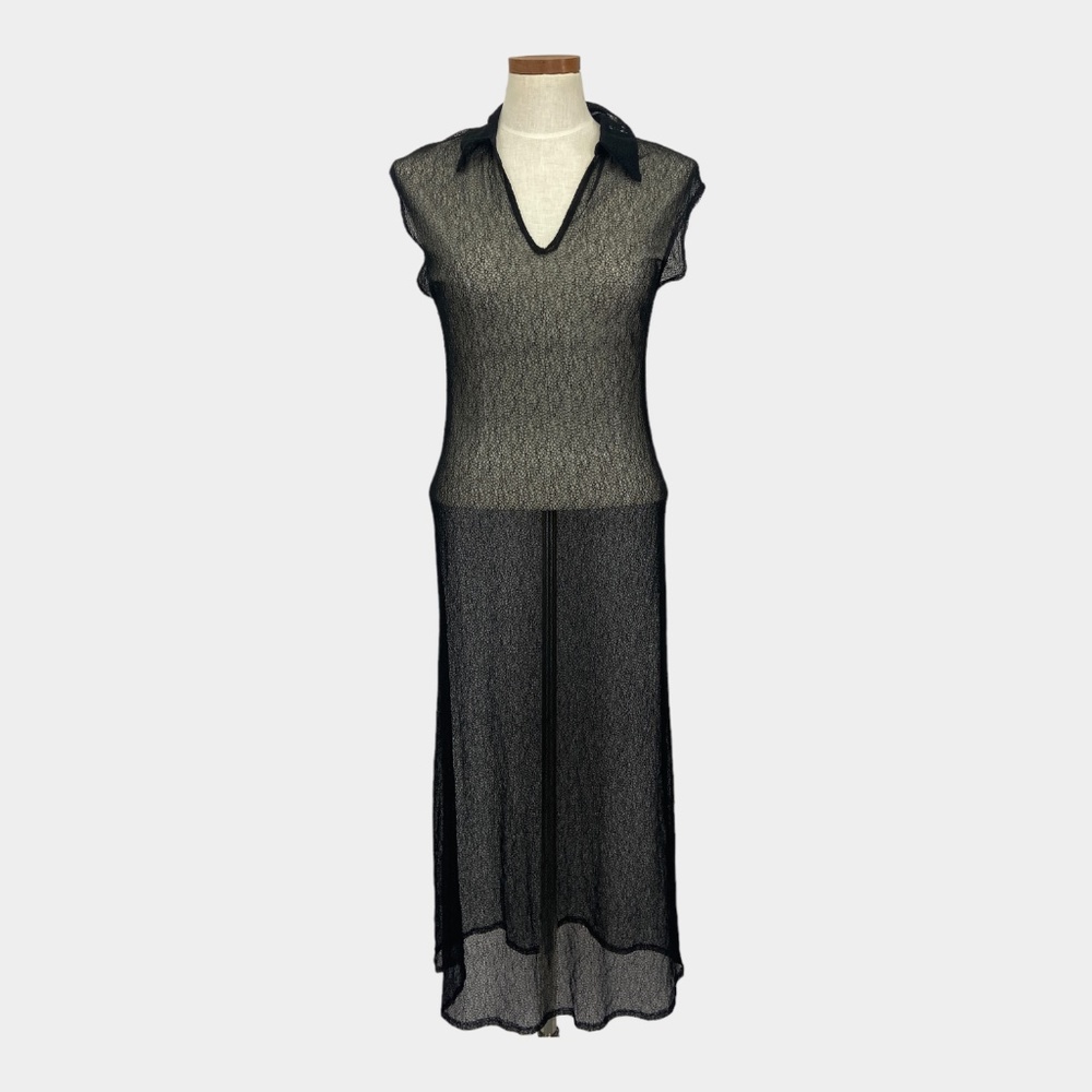 Y2K Parallel Sheer Black Maxi Dress